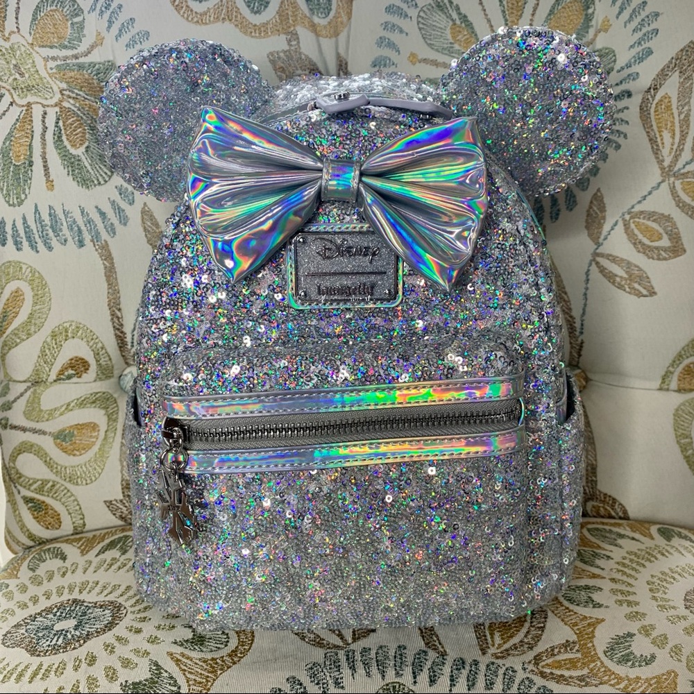New! Loungefly Disney Holographic Minnie Backpack